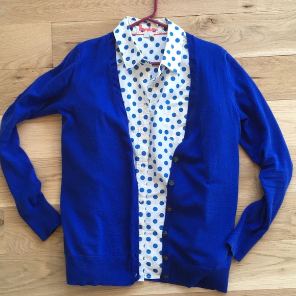 Boden Tops - Boden Blue Polka Dot Button Up